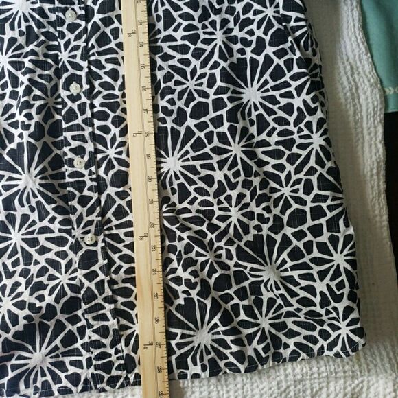 Perry Ellis Abstract Button-Front Shirt Short Sleeve Men's Size XL - Picture 8 of 10